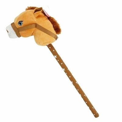 Stokpaardje met geluid - 73 cm - bruin - voor kinderen