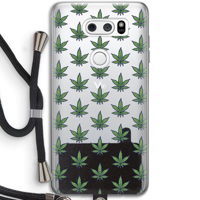 Weed: LG V30 Transparant Hoesje met koord