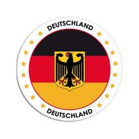 Duitsland sticker rond 14,8 cm landen decoratie - thumbnail