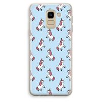 Eenhoorns overal: Samsung Galaxy J6 (2018) Transparant Hoesje