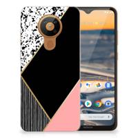 Nokia 5.3 | TPU Hoesje | Zwart Roze Vormen