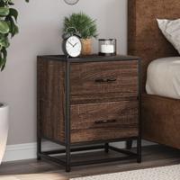 Nachtkastjes 2 st 40x31x50 cm bewerkt hout bruin eikenkleurig