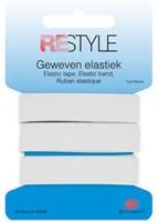 Restyle Geweven Elastiek 15 mm x 1 meter 009 Wit - thumbnail