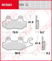 TRW Remblokken, en remschoenen voor de moto, MCB663SRM Sinter maxi scooter