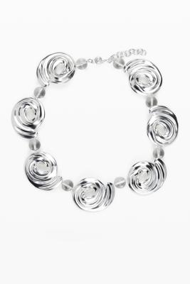 Zalio zilverbad spiraalketting - BLACK - U