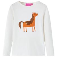 Kindershirt met lange mouwen dierenprint 116 ecrukleurig