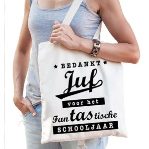 Katoenen cadeau tasje bedankt juf