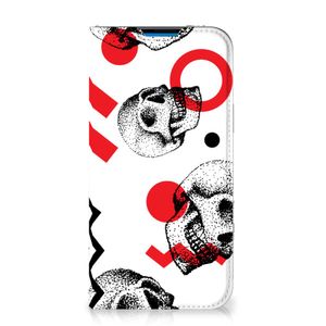 Mobiel BookCase iPhone 14 Pro Max Skull Red