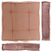 Boxkussen rib 45x45x8 cm beige