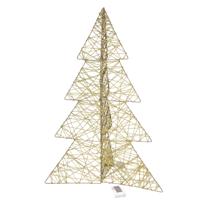 Lichtboom/kerstboom 3D - H76 cm - goud - metaal - 60 leds warm wit -verlichte figuren