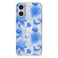 TPU Case voor iPhone 16 Flowers Blue