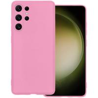 Basey Samsung Galaxy S23 Ultra Hoesje Siliconen Hoes Case Cover - Lichtroze - thumbnail