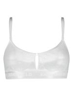 Karl Lagerfeld soutien-gorge en dentelle à logo strassé - Blanc - thumbnail