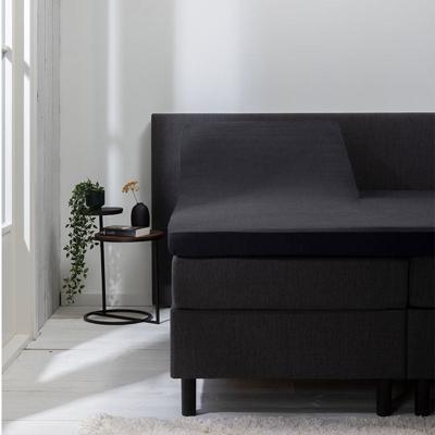 Hoeslaken Luna Stretch Splittopper 2 PACK Antraciet 160x200 Cm Ademend Luna Bedding - Dekbed-Discounter.nl