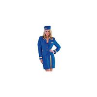 Stewardessen kostuum dames blauw 42 (XL)  -