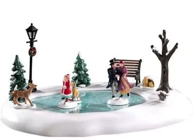 Lemax victorian skaters bewegende schaatsbaan Caddington Village 2019