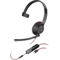 POLY 805H4A6 hoofdtelefoon/headset Bedraad Hoofdband Kantoor/callcenter USB Type-C Zwart - thumbnail