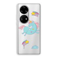 Vliegende eenhoorn: Huawei P50 Pro Transparant Hoesje
