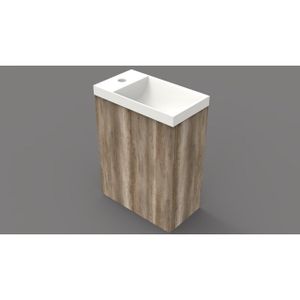 Arcqua Luna Fonteinset 54.3x39.7x21.8cm Canyon Oak met marble fontein zonder overloop glans wit FNK411269