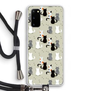 Katten: Samsung Galaxy S20 Transparant Hoesje met koord