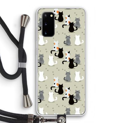 Katten: Samsung Galaxy S20 Transparant Hoesje met koord