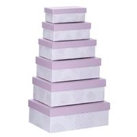 Set van 6x stuks pastel paarse cadeaudoosjes 16,5-28,5 cm rechthoekig - thumbnail