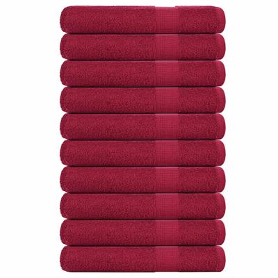 VidaXL Handdoeken 10 st 100x200 cm 360 g/m² 100% katoen bordeauxrood