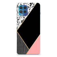 Motorola Moto G100 TPU Hoesje Zwart Roze Vormen