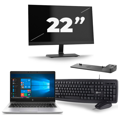 HP EliteBook 745 G6 - AMD Ryzen 5 3500U - 14 inch - 8GB RAM - 256GB SSD - Windows 11 Home + 1x 22 inch Monitor HP EliteBook 745 G6 - AMD Ryzen 5 3500U - 14 inch - 8GB RAM - 256GB SSD - Windows 11 Home + 1x 22 inch Monitor