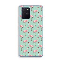 Flamingoprint groen: Samsung Galaxy Note 10 Lite Transparant Hoesje