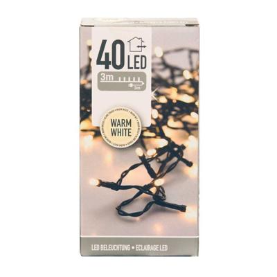 Kerstverlichting lichtsnoer - 40 led lampjes - warm wit - 300 cm - kerstlampjes