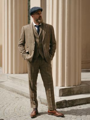 Pak Voor Heren | 3-delig Pak | Bruin Overcheck | Arthur Shelby | Peaky Blinders | Peaky Blinders