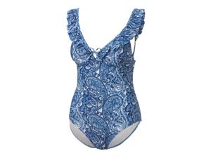 CRIVIT Dames badpak (Blauw/wit, 40)