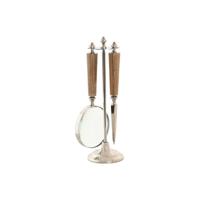 Vergrootglas Home ESPRIT Kristal Staal Acacia 8 x 8 x 30 cm