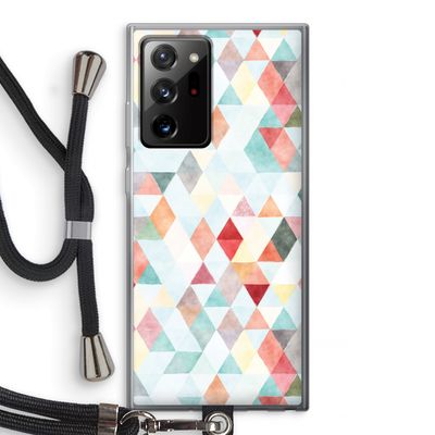 Gekleurde driehoekjes pastel: Samsung Galaxy Note 20 Ultra / Note 20 Ultra 5G Transparant Hoesje met koord