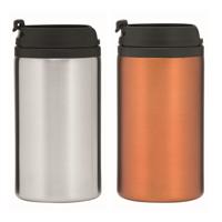 Set van 2x Thermosbekers - warmhoud bekers - zilver en oranje - 290 ml - Isolerende drinkbekers Set van 2x Thermosbekers - warmhoud bekers - zilver en oranje - 290 ml - Isolerende drinkbekers