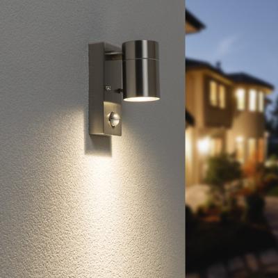 Mason wandlamp - 4000K neutraal wit - Bewegingsmelder en schemerschakelaar - IP44 spatwaterdicht - Spotlight voor binnen en buiten - RVS