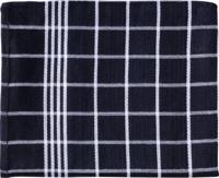 Handdoek Christelle, ft 50 x 70 cm, geruit, zwart, pak van 3 stuks