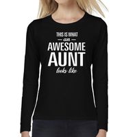 Awesome aunt / tante cadeau t-shirt long sleeves dames - thumbnail