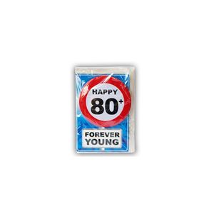 80 jaar ansichtkaart met button