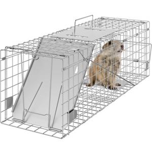 VEVOR Marter Trap 610x203x203mm Live Trap Gegalvaniseerde ijzerdraad Konijnenval Dierenval Draadval Box Trap Universele Vangkooi voor Wasberen Katten Eekhoorns Eekhoorns