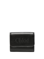 Chloé portefeuille pliant à logo brodé - Noir