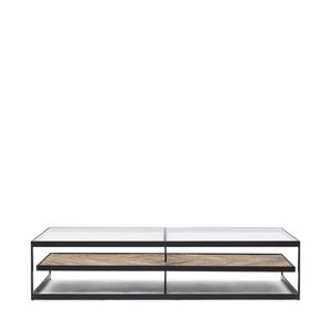 Rivièra Maison Salontafel 'Graydon' Essenhout en Glas, 180 x 80cm