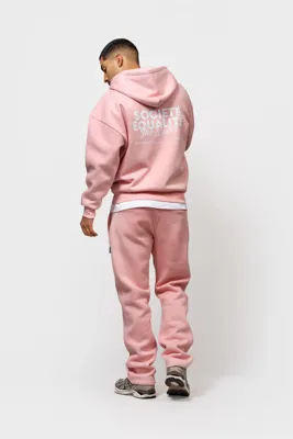 Equalité Societe 2.0 Oversized Full Zip Hoodie Heren Roze - Maat M - Kleur: Roze | Soccerfanshop