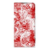 Mobiel BookCase OnePlus Nord 2T Angel Skull Rood