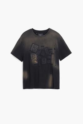 Sun-faded Botter T-shirt met korte mouwen - BLACK - S
