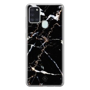 Samsung Galaxy A21s siliconen hoesje - Marmer zwart