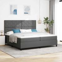 Boxspring bed met matras Donkergrijs 200 x 200 cm Stof
