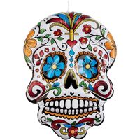 Opblaasbare Day of the Dead schedel 100 cm hangdecoratie