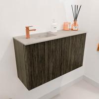 Toiletmeubel Mondiaz Joya Dlux | 70 cm | Meubelkleur Shadow | Faye wastafel Opalo Wasbak Links | 1 kraangat